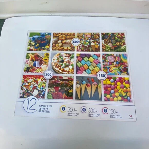 12 Puzzles Set in one Box Jigsaw Puzzle Food Fruit Candy Veggie puzzles - Picture 2 of 8